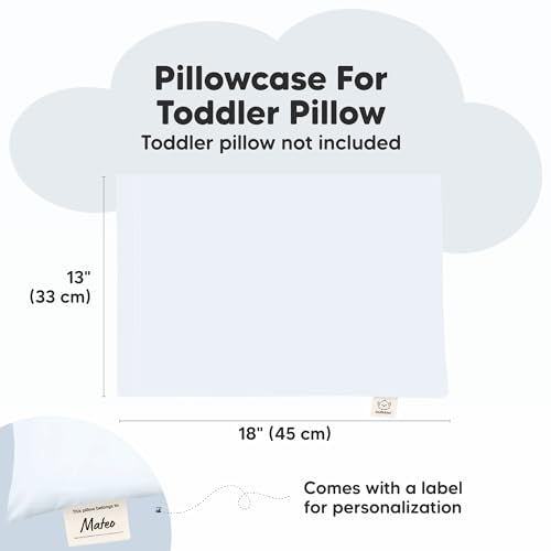 KeaBabies Organic Cotton Toddler Pillowcase 13x18 - Baby Blue