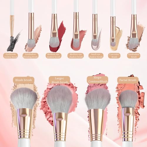 15-Piece Professional Makeup Brush Set with Travel Bag