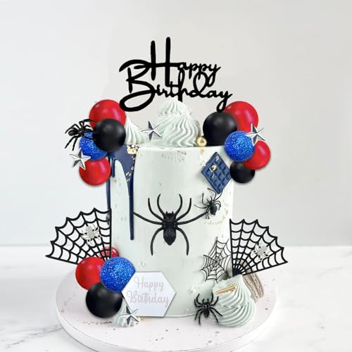 Spider Cake Decorations Set with Toppers and Balls | 42pcs for Parties