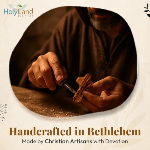 Olive Wood Pocket Cross 2.5 in | Handcrafted with Prayer Card