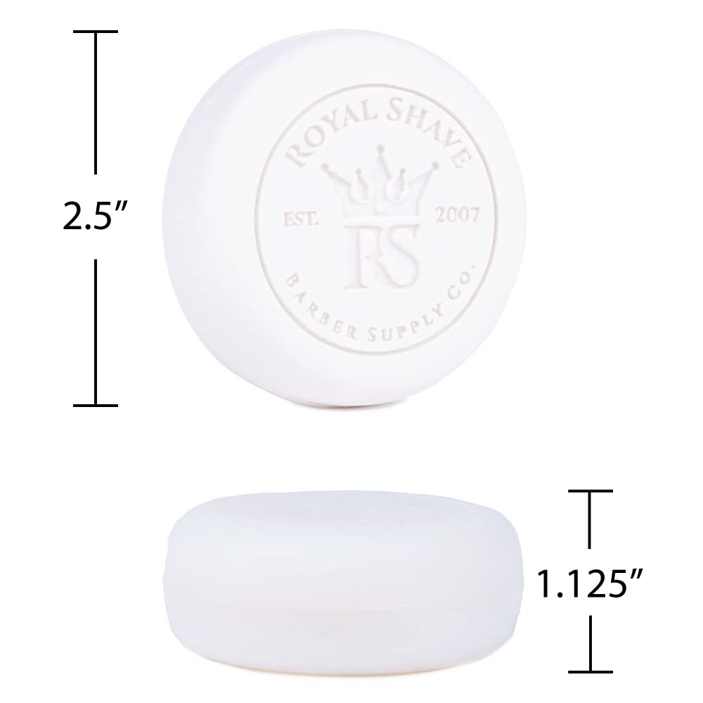 Royal Shave Luxury Hard Shaving Soap Puck Refill, Lemon Sandalwood Scent, Rich Lather Traditional Wet Shave Soap for Men (Made in Germany) 3.5 oz