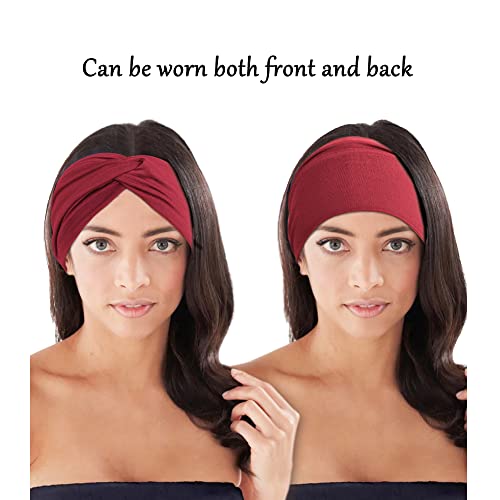 Jesries 10-Pack Extra Wide Turban Headbands for Women, Soft Stretch Boho Hair