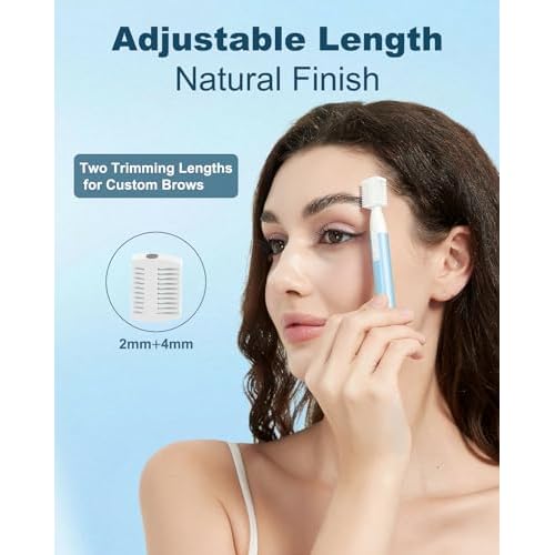 Eyebrow & Facial Hair Trimmer, Precision Detailer with Rinseable Blade, Battery Operated, Double-Sided Razor for Fine Hair, Chin & Peach Fuzz, Compact Pen Size, Safe & Gentle Touch-ups