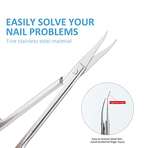Qunzhao Curved Cuticle Scissors 01 - Stainless Steel Nail Grooming Tool