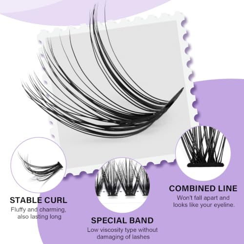 40D-0.07D 280PCS Eyelash Clusters Kit for DIY Extensions - Waterproof, Reusable
