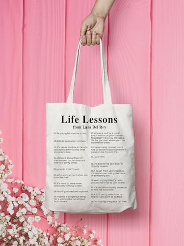 Lana Del Rey Life Lesson Lyric Aesthetic Tote Bag - Music Fan Gift