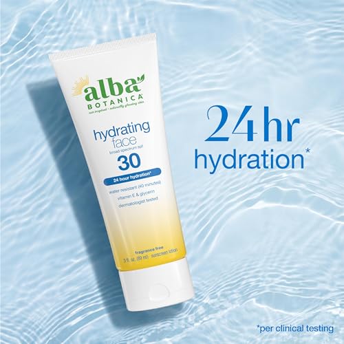 Alba Botanica Fragrance-Free SPF 30 Hydrating Face Sunscreen Lotion 3oz