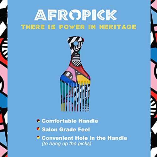 Afropick Anti-Static Afro Pick Comb for Curly Hair - 1 Count (Fresher Prince)