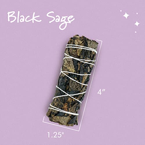 Black Sage Smudge Sticks - 4" Hand-Tied Spiritual Healing Bundle