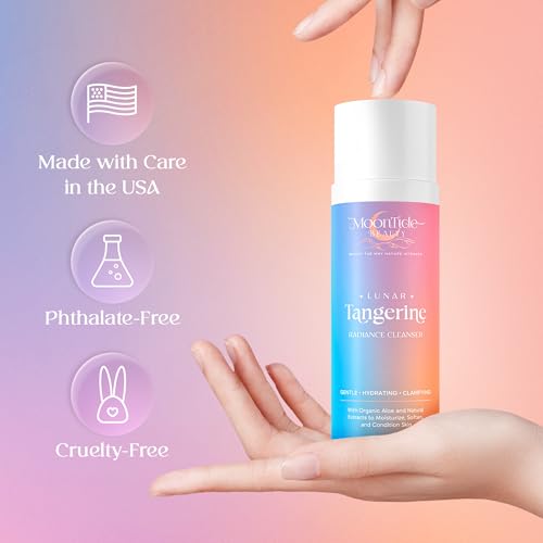 Lunar Tangerine Radiance Cleanser - Gentle Facial Wash with Aloe & Antioxidants, 7.4 fl oz