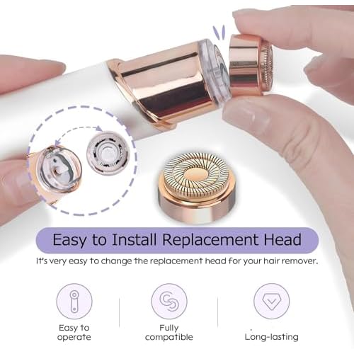 Generation 2 Replacement Heads for Flawless Facial Hair Remover Replacement Head,Suitable for Flawless Replacement Heads Gen 2 for Flawless Facial Hair Remover for Women,As Seen On TV.(4 Pack)