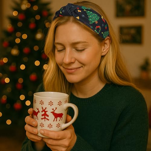 IDDFEVE 3-Pack Christmas Headbands for Women - Red & Green Tree Holiday Hair Accessories