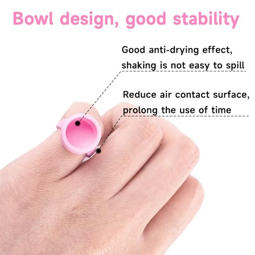 G2PLUS Disposable Glue Rings for Eyelash Extensions - 100pcs Baby Pink