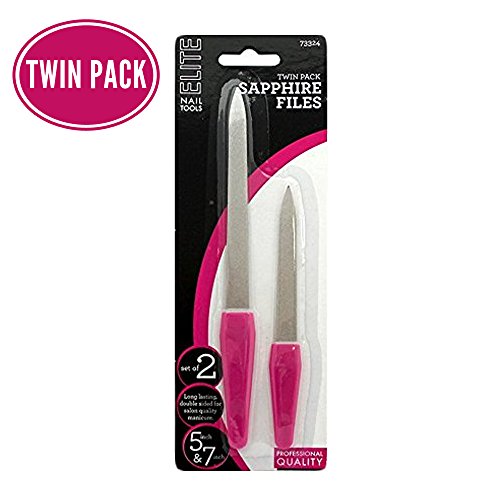 Swissco Elite Pink Twin Pack Nail Files - Travel & Home Use, 5 & 7 Inch