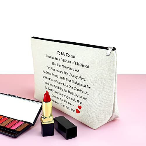 Mxrymvu BAG01198 Cousin Gifts Cosmetic Bag - Funny Birthday Travel Pouch for Women