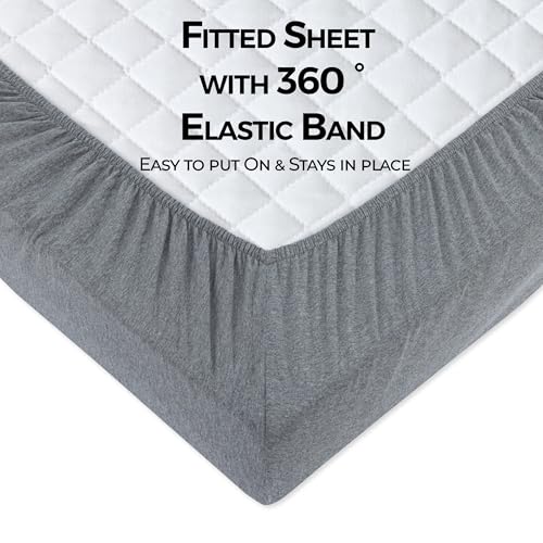 Dreamology Mini Crib Fitted Sheets - 100% Cotton, Soft & Hypoallergenic, 2-Pack, 38x24, Grey