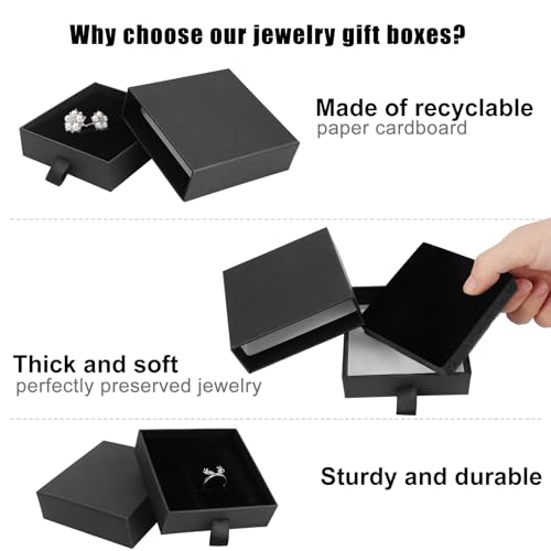 5 Pack Cardboard Jewelry Gift Boxes for Necklaces, Rings & Earrings