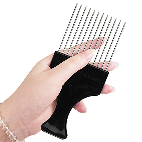 findTop 6-Pack Afro Hair Pick Comb Set - Metal Wide Teeth Styling Tool