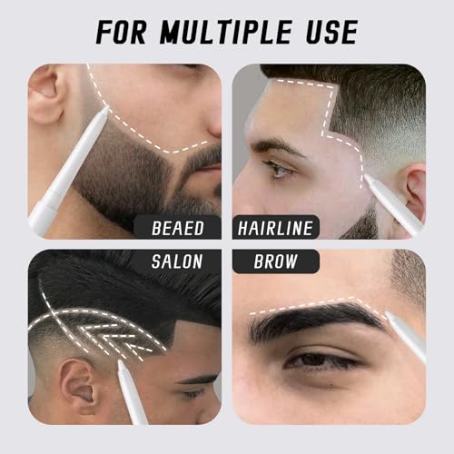 Noerrors 12Pcs White Barber Pencil Chalk Set for Hairline & Beard Styling - Enhancement Kit