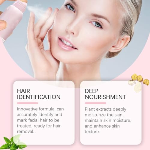 Hair Identifier Spray for Face Shaving, Face Shaving Powder Spray for Women,Moisturizing and Skin Care Dermaplaner Spray, Skin Dermaplaning Spray for Face (1PCS spray + 4PCS razor)