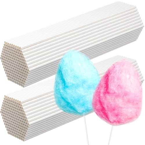 Honeydak 100 Pcs Cotton Candy Cones - 13.8 Inch Food-Grade Paper for Parties