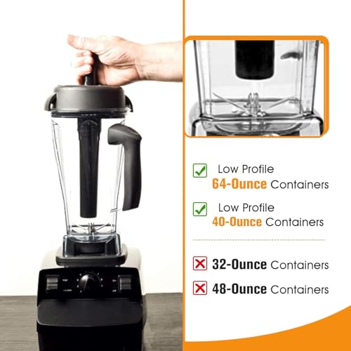 DRELD Low Profile Blender Tamper Tool for 40 & 64-Ounce Containers