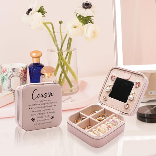 Travel Jewelry Box for Women - Stylish Cousin Gift, Compact Organizer