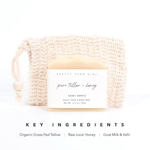 Pure Tallow & Honey Soap Bar - Handmade for Sensitive Skin
