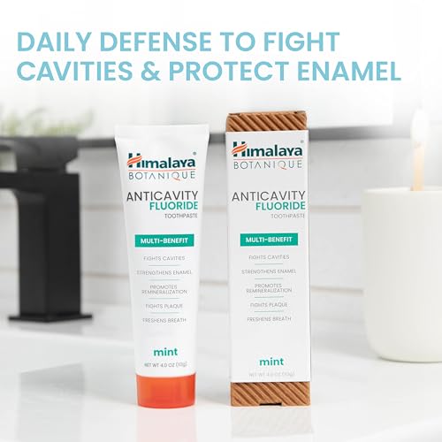 Himalaya Botanique Anticavity Fluoride Toothpaste, Mint, 4 oz (2 Pack)