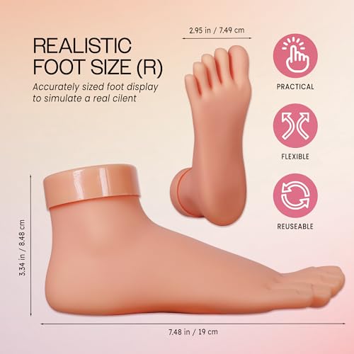 Venuse Practice Foot Model - Flexible Silicone Nail Art Training Foot