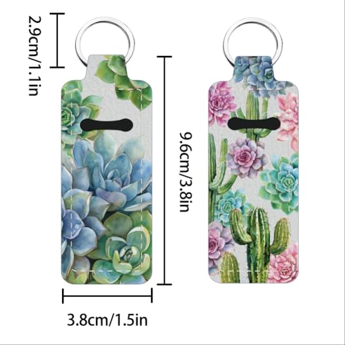 FREEBLOSS Marble Lip Balm Holder Keychain with Pattern1 - Portable Lipstick Case