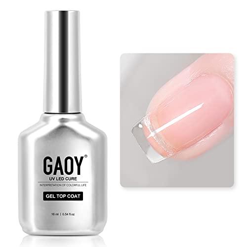 GAOY No Wipe Top Coat for Gel Nail Polish - 16ml High Gloss Finish