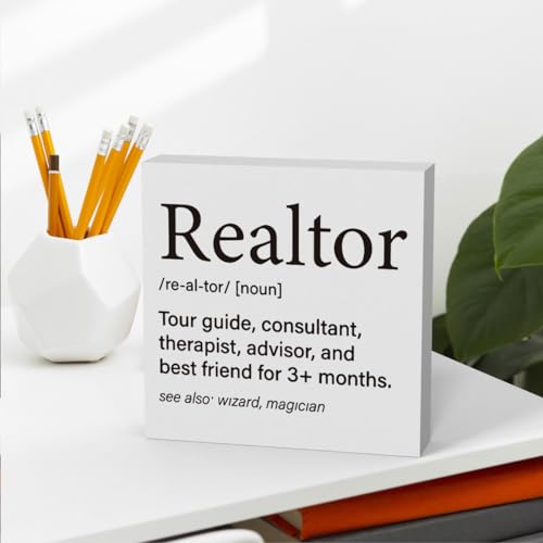 Realtor Definition Sign | Humorous 5x5 Inch Gift for Realtors