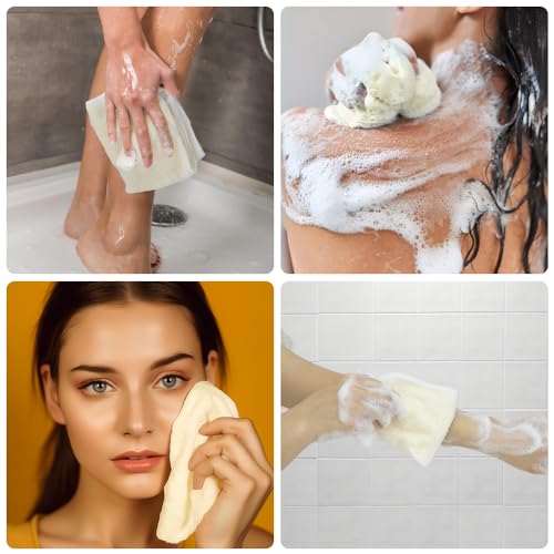 Kiopdse 3-Pack Exfoliating Wash Cloths - Double-Sided Body Scrubber