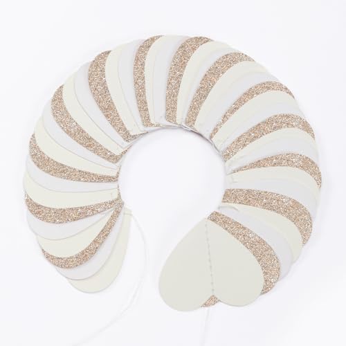 Champagne Gold Heart Garland - 52ft Party Decorations for Weddings & Showers
