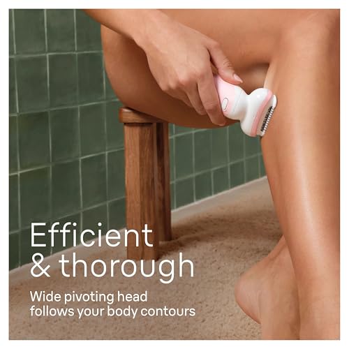 Braun Epilator Silk-?pil 9, Hair Removal Device, Women Shaver & Trimmer, Pivoting Head, Wet and Dry Epilator, Includes Shaver Head and Trimmer Comb, SES9-030