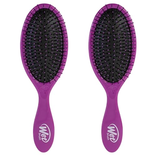 Wet Brush Original Detangler Hair Brush Purple 2 Pack - Ultra-Soft IntelliFlex Bristles for All Hair Types
