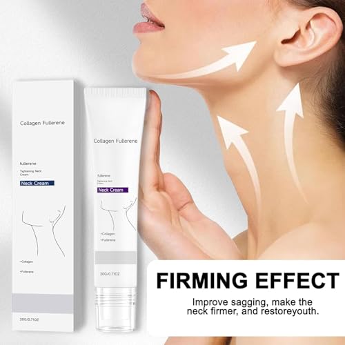 Tasunte Collagen Fullerene Firming Neck Cream with 5-Ball Massage Roller