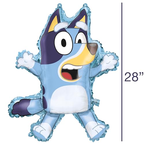 Bluey Balloons 2-Pack - Large 28-Inch & Round 18-Inch Foil Balloons for Birthday Parties