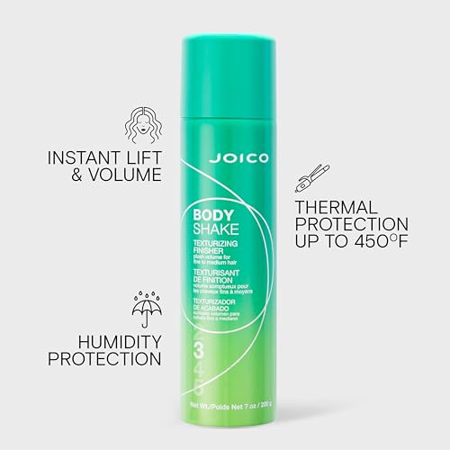 Joico Body Shake Texturizing Finisher | For Fine to Medium Hair | Long-Lasting Volume & Fullness | Thermal Heat & Humidity Protection | Control Frizz | Pollution & UV Protection | Paraben Free