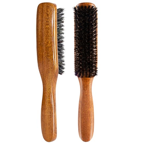 STYLEMATE Sapele Wood Boar Bristle Hair Brush for Fine & Thin Hair - 1 Count