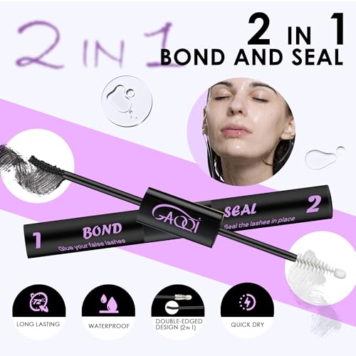 GAQQI Lash Bond and Seal Set | Waterproof Cluster Lash Glue Kit
