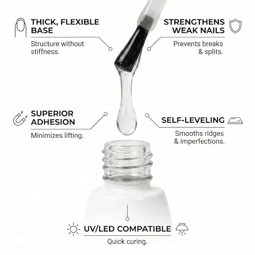 TONES Rubber Base Gel Coat - HEMA-Free, Quick Cure, 16ml