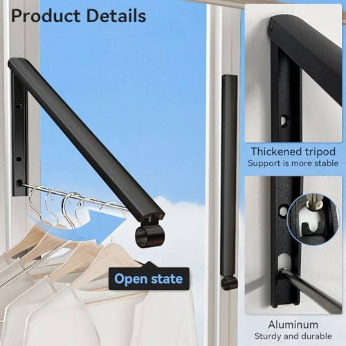 Retractable Wall Mounted Drying Rack - Aluminum Clothes Hanger