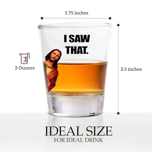 Funny Sarcastic Jesus Shot Glass - 1.5 Ounce Gift for Friends