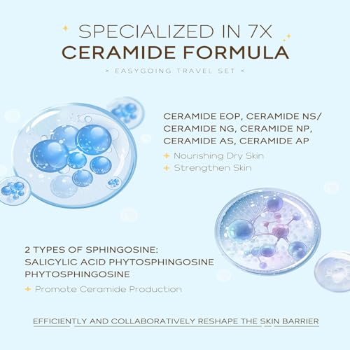 4-Piece Hydrating Skincare Travel Kit - Facial Cleanser, Cream & Serum