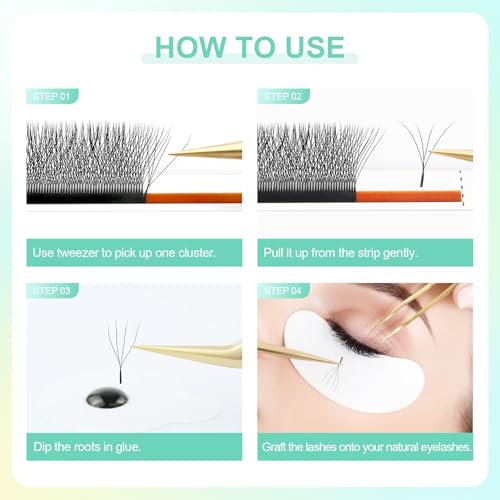 NAGARAKU 4D W Premade Lash Fans Extensions - 0.07D Mix 8-15mm