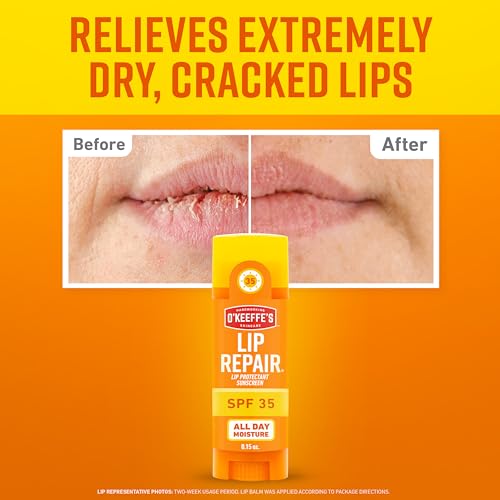 O'Keeffe's Lip Repair SPF 35 Balm - Moisturizer for Dry Cracked Lips (Pack of 2)