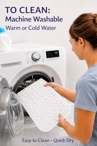 White Grass Textured Anti-Slip Bath Mat for Spa Comfort - 24.5" x 13.5"