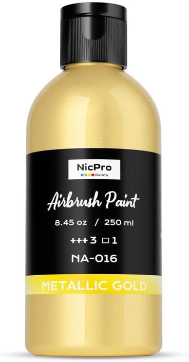 Nicpro White Airbrush Paint - Opaque Water-Based Acrylic for Models, Wood, Canvas | 8.45 oz (250 ml)